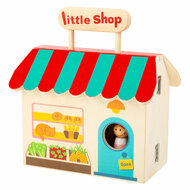 Small Foot - Houten Meeneem Speelwinkel Poppenhuis, 15dlg.