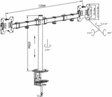 Dubbele monitorarm 13-27 inch