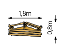 Robinia bushalte voor openbaar gebruik 180cm x 80cm