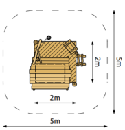 Robinia Strandwinkel voor openbaar gebruik 200cm x 200cm