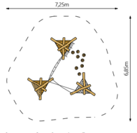 Robinia Balanceerstructuur voor openbaar gebruik 425 cm x 385cm