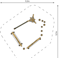 Robinia Balanceerstructuur voor openbaar gebruik 670 cm x 630cm