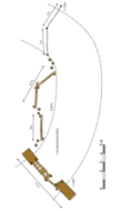 Robinia Balanceerstructuur voor openbaar gebruik 2200cm x 150cm