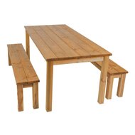 Louise Picknicktafel met bankjes van hout 200 cm - Bruin