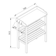 AXI Oppottafel met opbergplanken Bruin/wit