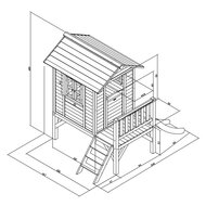 Lodge XL Speelhuis Scandinavisch rood - Rode Glijbaan