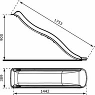 Sky175 Glijbaan met wateraansluiting - Grijs - 175cm