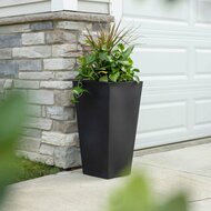 Tremont Vierkant Conische Bloempot Groot - Onyx Black