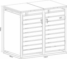 Lucas Metal Garbage Bin Shed Large - 2 x 240 L