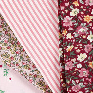 Patchwork Stof Roze 45x55cm, 4st.