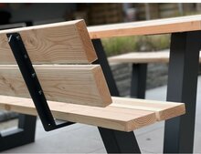 Houten Rugleuning een zijde Picknicktafel