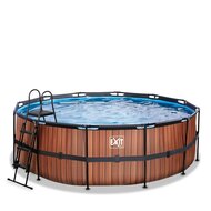 Zwembad Exit Frame Pool Afmeting 427X122Cm (12V Cartridge Filter) Timber Style