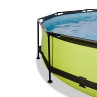 Zwembad Exit Frame Pool Afmeting 360X76Cm (12V Cartridge Filter) Lime + Zonnedak