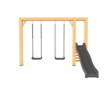 Houten Authentieke Schommel met glijbaan Scar Douglas - Antraciet 350cm