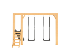 Houten Authentieke Schommel met glijbaan Scar Douglas - Antraciet 350cm