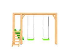 Houten Authentieke Schommel met glijbaan Scar Douglas - Groen 350cm