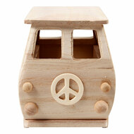 Houten Mini Bus, 17x10x13cm