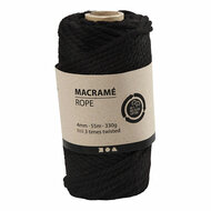 Macrame Koord Zwart, 55m