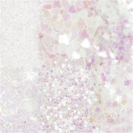 Glitter en Pailletten Wit, 6x5gr