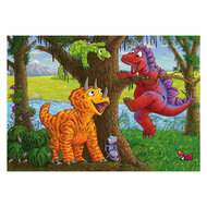 Legpuzzel Spelende Dino&#039;s, 2x24st.