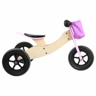 Small Foot  -  Houten Driewieler en Loopfiets 2in1 Maxi Roze