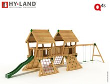 Hy-Land Q4s Speeltoestel Douglas - RVS Glijbaan en schommel