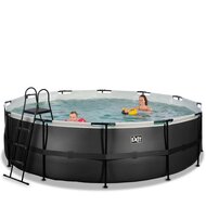 Zwembad Exit Frame Pool Afmeting 488X122Cm (12V Zandfilter) Black Leather Style