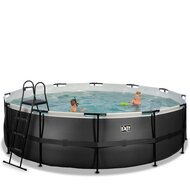 Zwembad Exit Frame Pool Afmeting 488X122Cm (12V Zandfilter) Black Leather Style