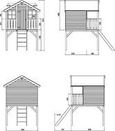 Houten speelhuisje Tommy&nbsp;Ge&iuml;mpregneerd 120cm hoog