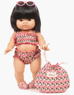 Bikini met kersen-print Gordi poppen voor 34cm pop Minikane en Paola Reina