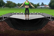 Akrobat Primus Flat to the ground Trampoline 380x250 Zwart