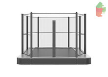 Trampoline AKROBAT ORBIT FLAT 335x244 (11x8ft) Antraciet inclusief veiligheidsnet