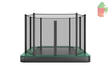 Trampoline AKROBAT ORBIT FLAT 335x244 (11x8ft) Green,inclusief veiligheidsnet