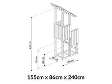 Houten speeltoren piraat incl 2 glijbanen - Prestige Garden lange kant lime groen - korte rood