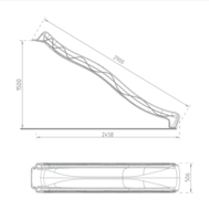 Glijbaan  tsuri met golf 300 cm met wateraansluiting - H1500 Appelgroen