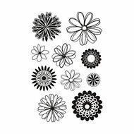 Silicone Stempels Bloemen, 1 Vel