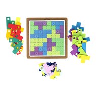 Houten Tangram Puzzel Regenboog Set, 64dlg.