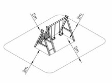 (2dekans) Houten schommel dubbel swing + platform Prestige Garden glijbaan rood