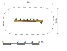 Robinia klossenbrug voor openbaar gebruik 400cm