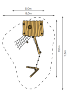 Robinia Boomhut voor openbaar gebruik 900cm x 500cm