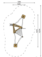 Robinia Klimparcours voor openbaar gebruik 640cm x 650cm