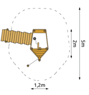 Robinia Zandbootje met aanlegsteiger voor openbaar gebruik 200cm x 120cm