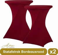 Statafelrok bordeauxrood 80 cm per 2