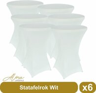 Statafelrok wit 80 cm per 6