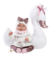 Llorens babypop Tina met zwanen kussen - 44 cm