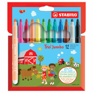 STABILO Trio Jumbo - Viltstift - Set Met 12 Stuks