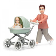 Lundby Set - Speelfiguur Man Met Kinderwagen En Baby