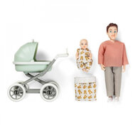 Lundby Set - Speelfiguur Man Met Kinderwagen En Baby