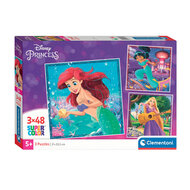 Clementoni Legpuzzel Super Color Vierkant Disney Prinses, 3x48st.