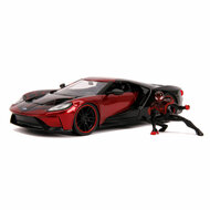 Jada Marvel Miles Morales Spiderman met 2017 Ford GT Auto 1:24